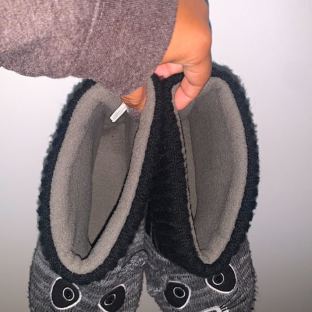 Gray & Black Animal Slippers - Picture 2 of 7